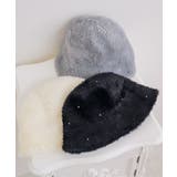 WHT2 | パール付きシャギーハット | RETRO GIRL