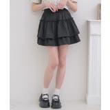 BLK1 | 【新色追加】ギャザー2段フレアミニSK | RETRO GIRL