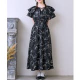 P/BLK | フラワーリボンOP フリルワンピース 花柄 | RETRO GIRL