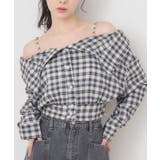 C/BLK | オフショルシャツ風チェックBL | RETRO GIRL