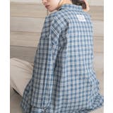 C/BLU | レースパッチ付チェックSH | RETRO GIRL
