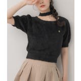 BLK1 | タイ付き半袖シャギーNTPO | RETRO GIRL