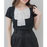 BLK1 | BIGリボン切替Tシャツ | RETRO GIRL