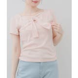 PNK0 | BIGリボン切替Tシャツ | RETRO GIRL