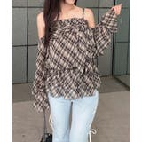 C/BRN | 2WAYシフォンブラウス | RETRO GIRL