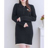 襟ZIPチュニックNT 【Emsexcite】リブニット/ニットワンピース | RETRO GIRL | 詳細画像1 