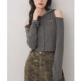 GRY2 | 前釦肩開きフーディー | RETRO GIRL