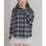 C/BLK | フリルフーディーチェックSH | RETRO GIRL