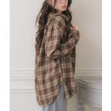 C/BRN | フリルフーディーチェックSH | RETRO GIRL