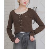 BRN0 | レースアップレイヤード風ロンTEE | RETRO GIRL