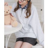 P/WHT | シャツレイヤード風トレーナー | RETRO GIRL