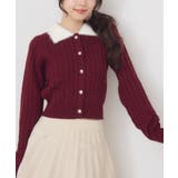 RED3 | シャギー襟ケーブルカーディガン | RETRO GIRL