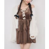 BRN0 | レースアップベロアキャミOP | RETRO GIRL