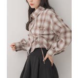 P/WHT | フロントドロストチェックSH | RETRO GIRL