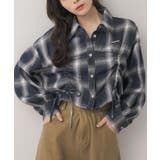 C/BLU | フロントドロストチェックSH | RETRO GIRL