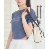 BLU2 | アシッドウォッシュロゴTEE | RETRO GIRL