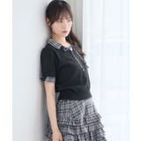 【セットアップ対応】チェックドッキング襟ニット | RETRO GIRL | 詳細画像11 