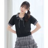 【セットアップ対応】チェックドッキング襟ニット | RETRO GIRL | 詳細画像12 