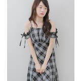 C/BLK | 切替チェックロングワンピース | RETRO GIRL