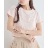 PNK0 | リボン付ロゴTシャツ | RETRO GIRL