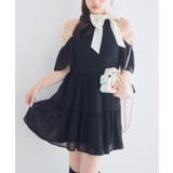 BLK1 | 肩開きティアードミニワンピース | RETRO GIRL