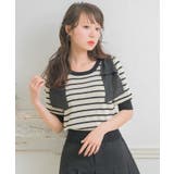 B/BLK | パフスリーブ肩リボンNT | RETRO GIRL