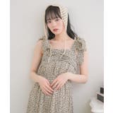P/WHT | 肩リボンギャザーOP | RETRO GIRL