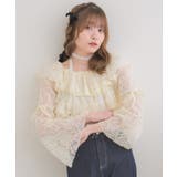 P/WHT | レースタイ付ティアードBL | RETRO GIRL