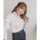 P/WHT | リボン付デニムSH | RETRO GIRL