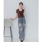 刺繍入ダメージデニムPT | RETRO GIRL | 詳細画像2