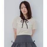 リボンつきロゴ刺繍ニットプルオーバー | RETRO GIRL | 詳細画像18