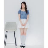 チェック柄パフ袖カットソー | RETRO GIRL | 詳細画像6 