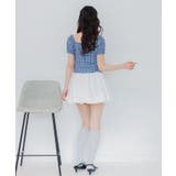 チェック柄パフ袖カットソー | RETRO GIRL | 詳細画像9 