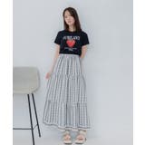 【セットアップ対応】チェック柄裾フリルロングSK | RETRO GIRL | 詳細画像6 
