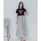 【セットアップ対応】チェック柄裾フリルロングSK | RETRO GIRL | 詳細画像7 