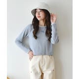 BLU0 | 刺繍テレコ長袖CT | RETRO GIRL