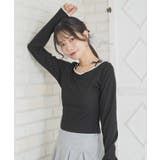 BLK1 | リボン付きシャーリングCT | RETRO GIRL