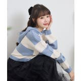 BLU0 | ボーダーショートNTフーディー | RETRO GIRL