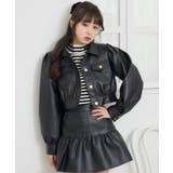 BLK1 | FレザーJK＆ギャザーSKセット | RETRO GIRL