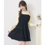 BLK1 | 【新色追加】ダブルリボンティアードチュニック | RETRO GIRL