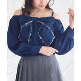 BLU2 | パイピングリボンチェックBL | RETRO GIRL