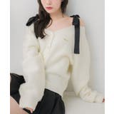 肩リボン起毛カーデ | RETRO GIRL | 詳細画像1 