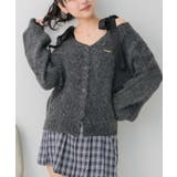 GRY2 | 肩リボン起毛カーデ | RETRO GIRL