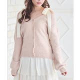 PNK0 | 肩リボン起毛カーデ | RETRO GIRL