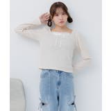 小花柄ワッフルロンTEE | RETRO GIRL | 詳細画像2