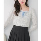 WHT2 | 小花柄ワッフルロンTEE | RETRO GIRL