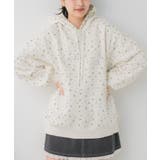 P/WHT | ビジューロゴBIGフーディー | RETRO GIRL