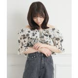 P/BLK | フリルオフショルBL | RETRO GIRL