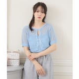 BLU0 | メッシュリボンカーデNTSET | RETRO GIRL