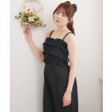 BLK1 | ボリュームフリルサロペット | RETRO GIRL